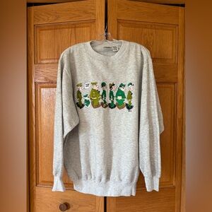 Gray Graphic Vintage Beetle Bailey Crew Neck Sweater